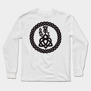 Celtic knotwork with heart and thistle Long Sleeve T-Shirt